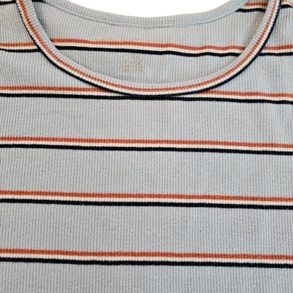 American Eagle Light Blue Stripe Crop Top (Size S) - Picture 6 of 9